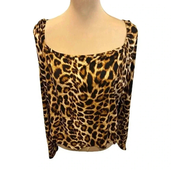 Forever 21+ Women's Plus Size 2X Cheetah Print Cropped Top Excellent Condition. - Picture 1 of 7